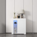 Glossy LED Buffet Cabinet Single Door Sideboard